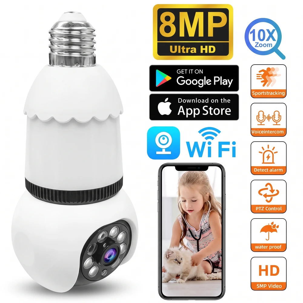 Panoramic Bulb Security Camera