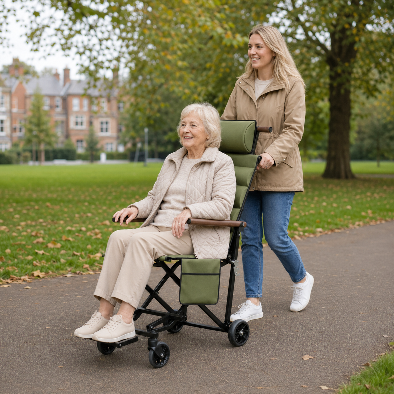 Compact Folding Transport Chair