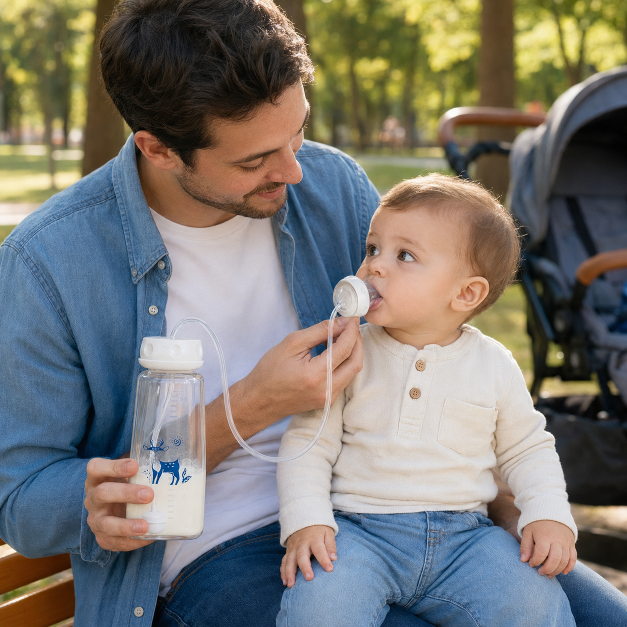 Hands-Free Baby Bottle
