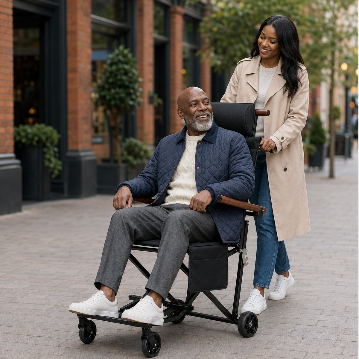 Compact Folding Transport Chair